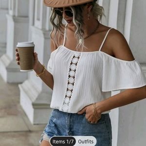 🤍NEW Cold Shoulder Blouse